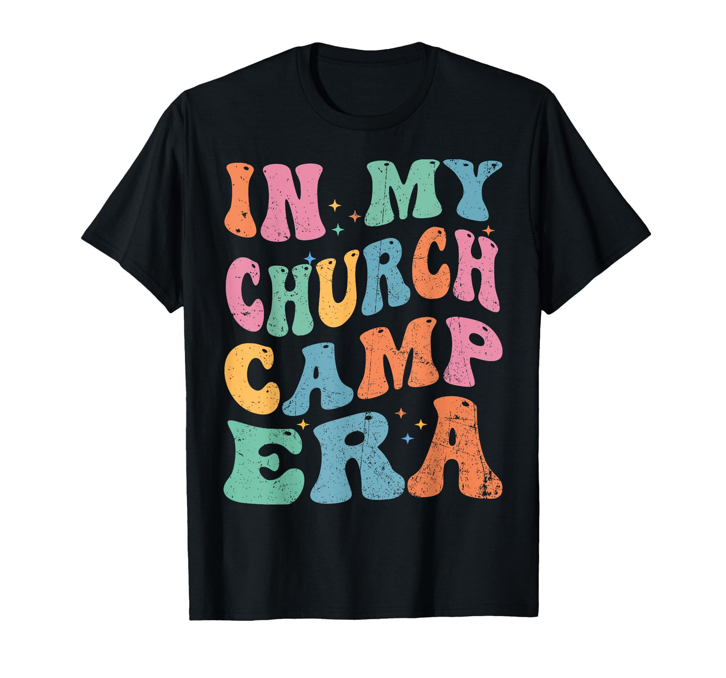 In My Church Camp Era Funny Groovy Summer Camping T-Shirt
