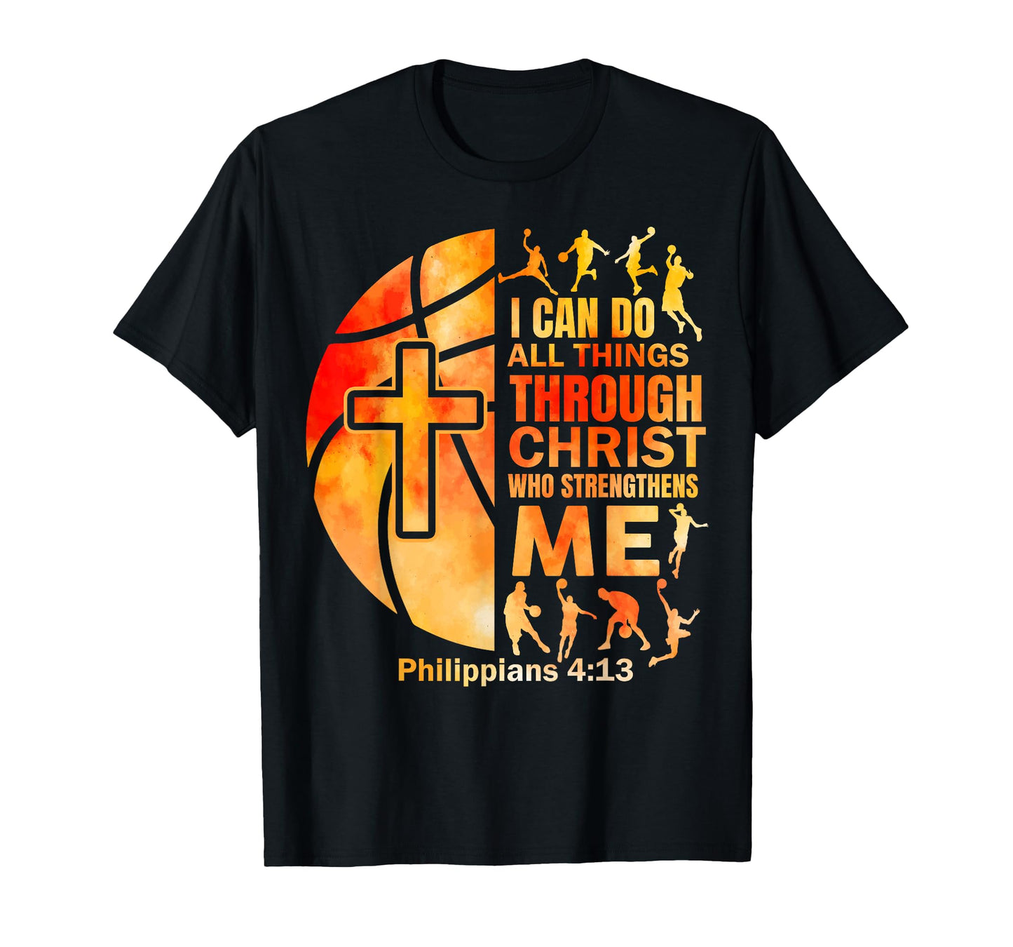 Christian Basketball Men Boys Player Team Religious Graphic T-Shirt