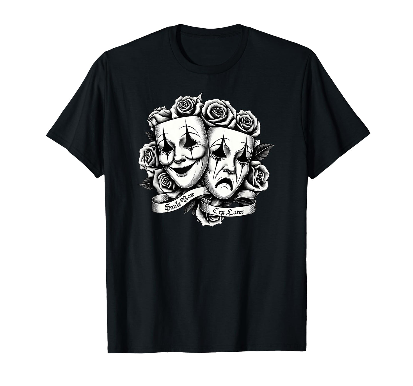 SMILE NOW CRY LATER Masks Clown Payaso Chicano Chola Cholo T-Shirt
