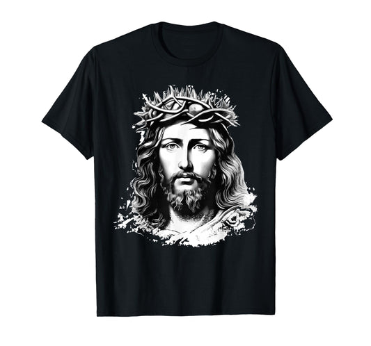 Face of Jesus Christ Crown of Thorns Catholic Faith T-Shirt