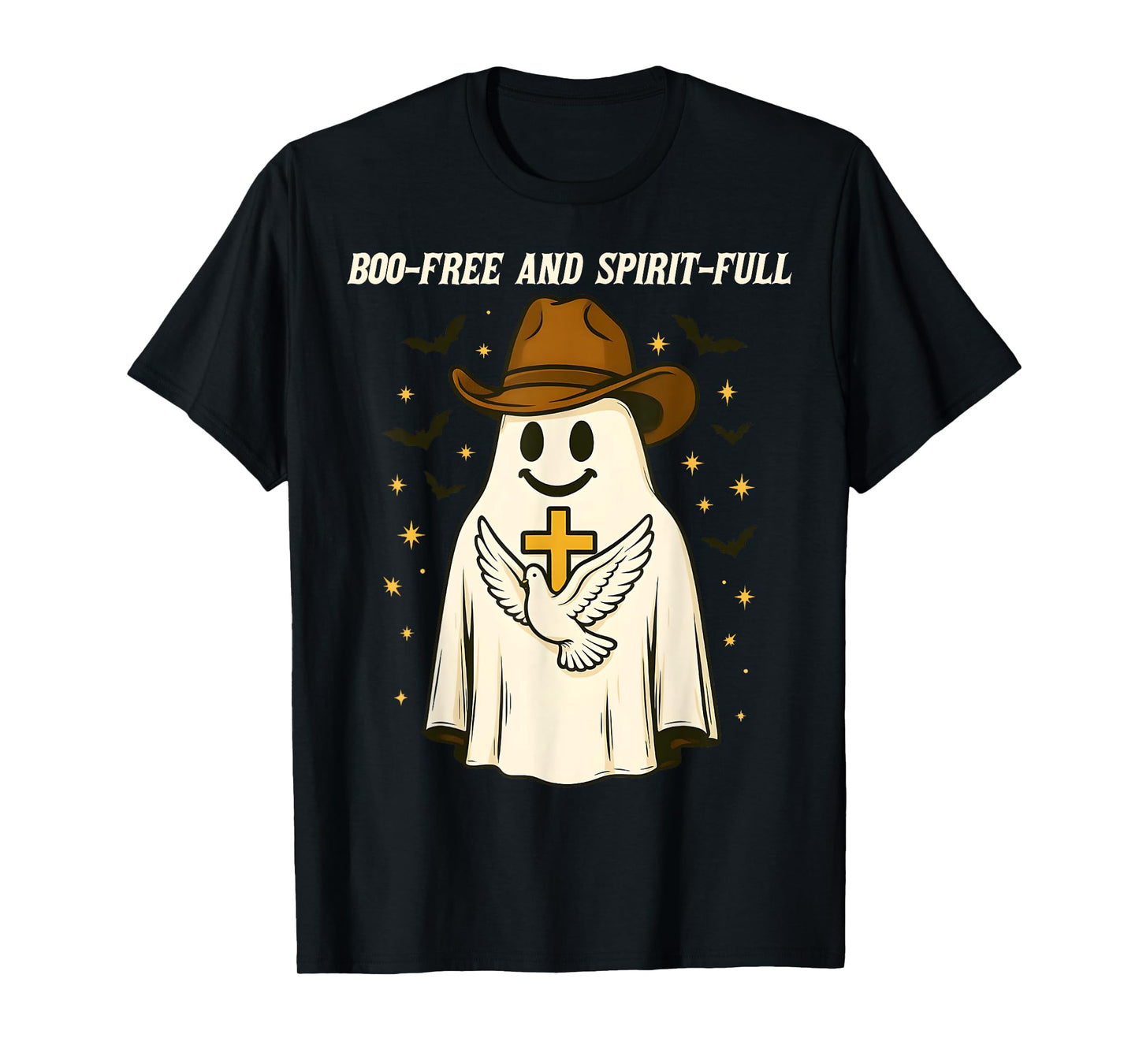 Boo-Free and Spirit-Full Christian Halloween Ghost Cowboy T-Shirt