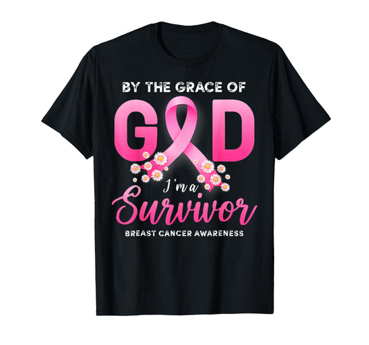 Womens by Grace God Im A Survivor Breast Cancer Survivor T-Shirt