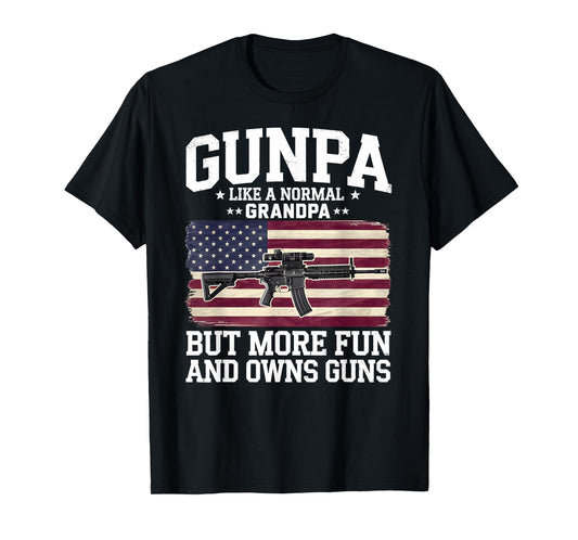 Funny Gunpa Definition Tee US Flag For Grandpa Men Gunpa Like A Normal Grandpa But More Fun And Owns Guns Black Sleeveless T-Shirt