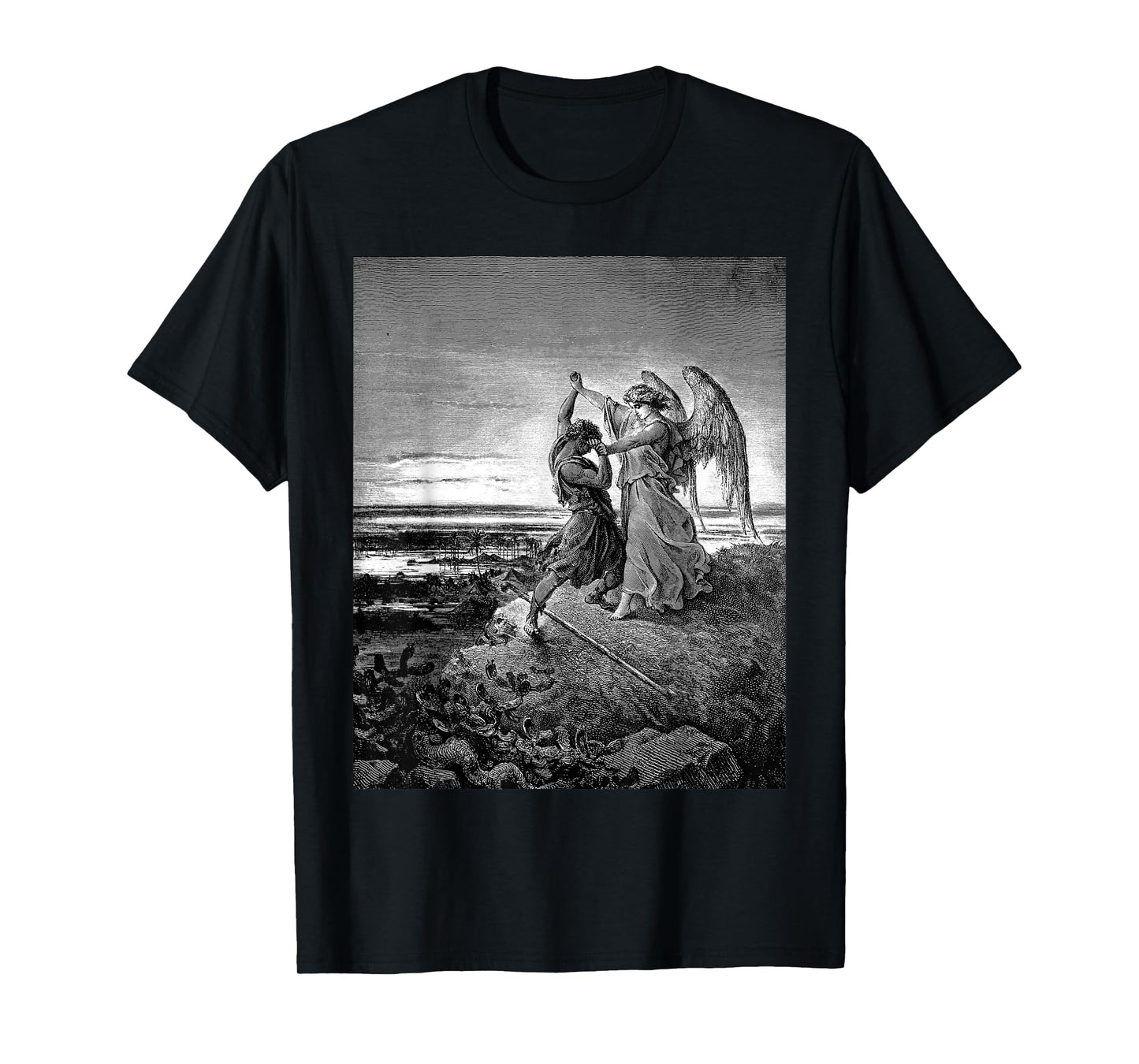 Jacob Wrestling with the Angel Gustave Dore Biblical Art T-Shirt