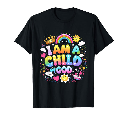 Jesus Faith Kids I Am A Child Of God Christian Retro T-Shirt