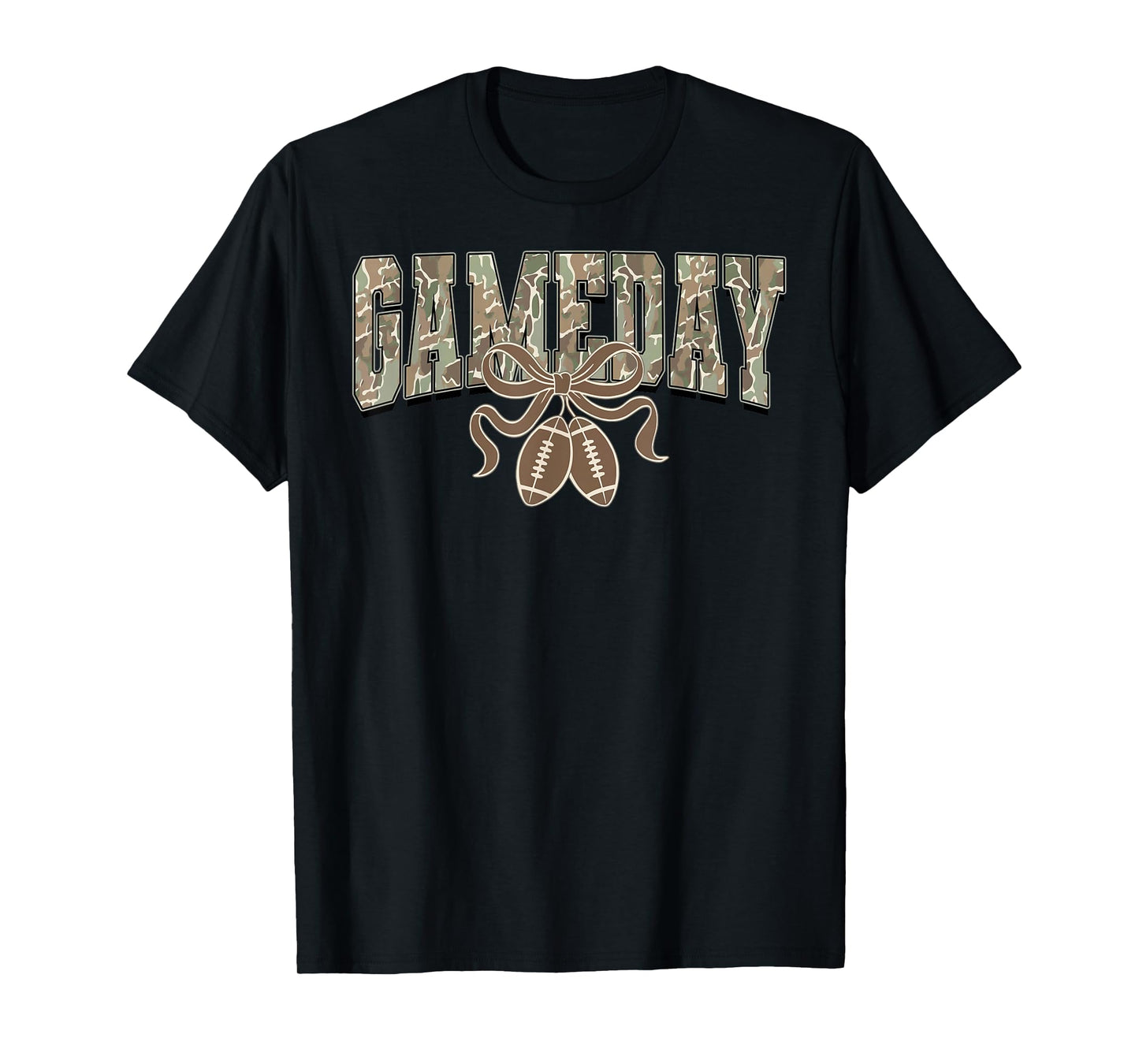 Football Gameday Game Day Camo Flag Patriotic USA Camouflage T-Shirt