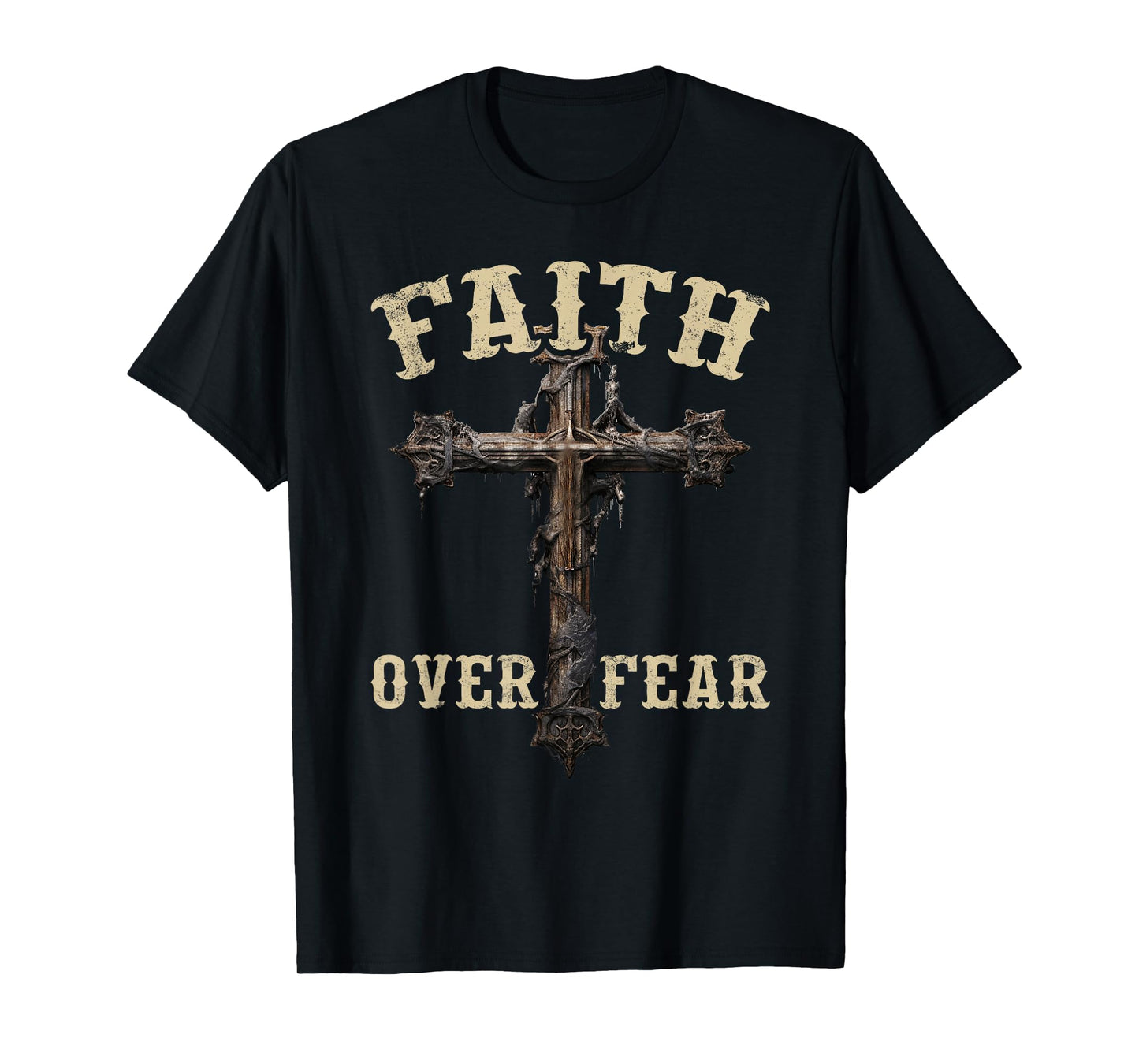 Faith Over Fear Christian Cross God Jesus T-Shirt