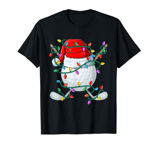 Christmas Golf Xmas Santa Sports Hat Golfer Golfing Funny T-Shirt
