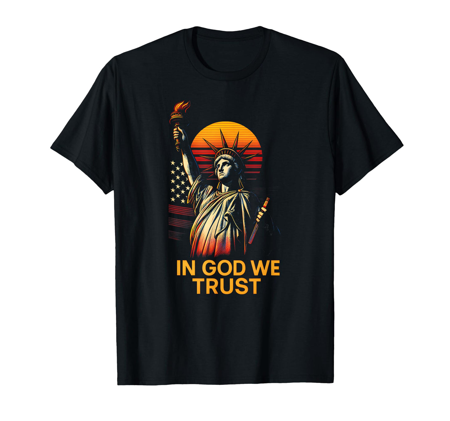 American Faith in God We Trust Retro Christian Religious T-Shirt