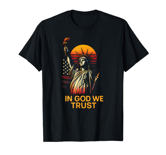 American Faith in God We Trust Retro Christian Religious T-Shirt