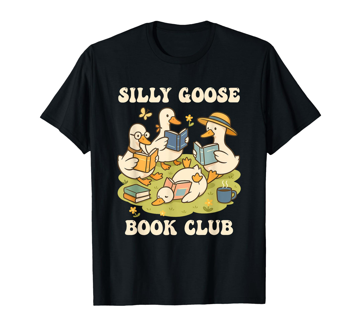 Silly-Goose Book Club Funny Goose And Book Lovers T-Shirt