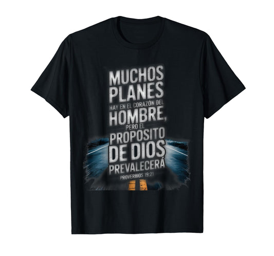 Proverbios 19:21 – Dios Tiene el Control Spanish Bible Verse T-Shirt