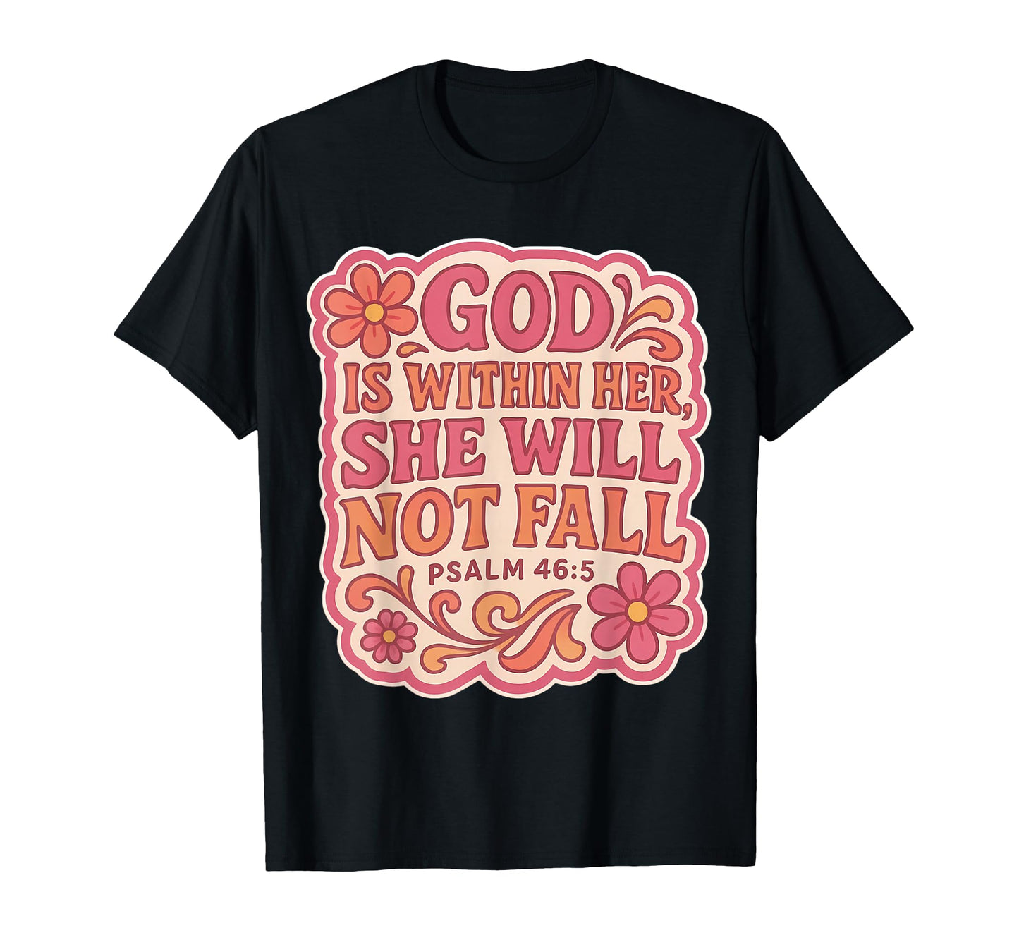 God is Whithin Her She Will Not Fall Christian Vintage Women T-Shirt