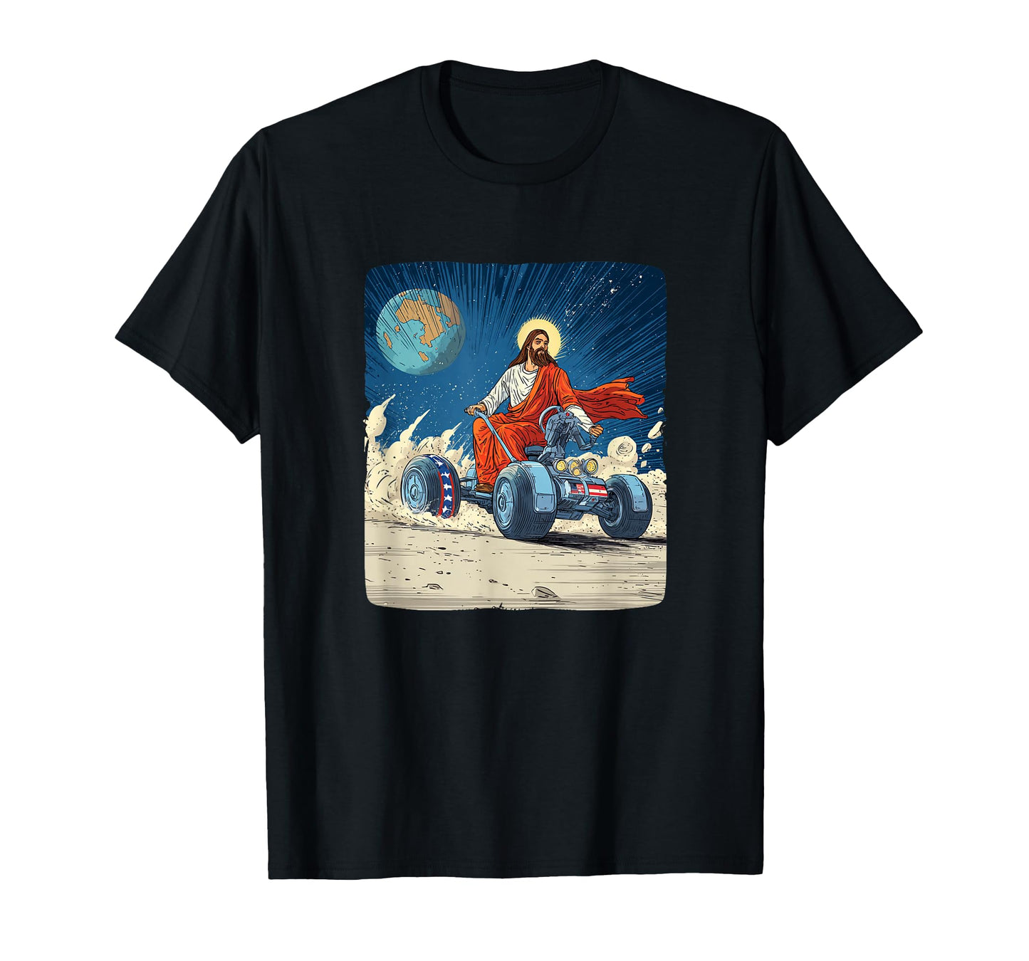 Awesome Moon Vehicle with Jesus Christ Costume T-Shirt