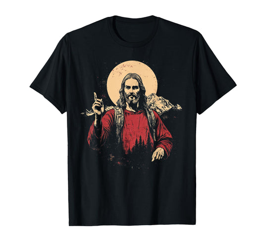Jesus And Hiking, Faith in Jesus Christ Outdoor Lover T-Shirt