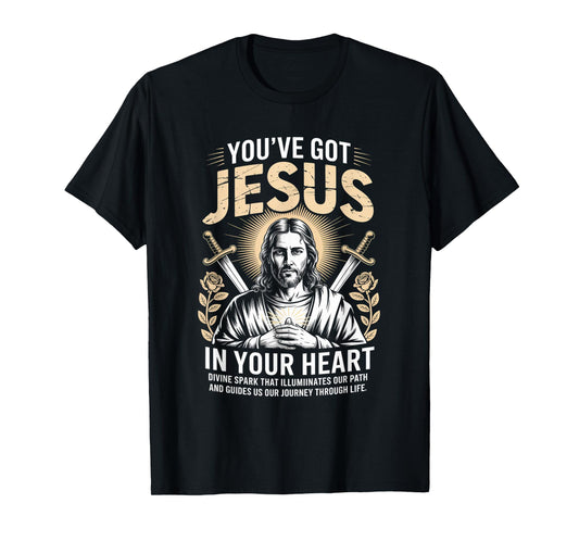 Jesus in Your Heart Rays Christian Streetwear T-Shirt