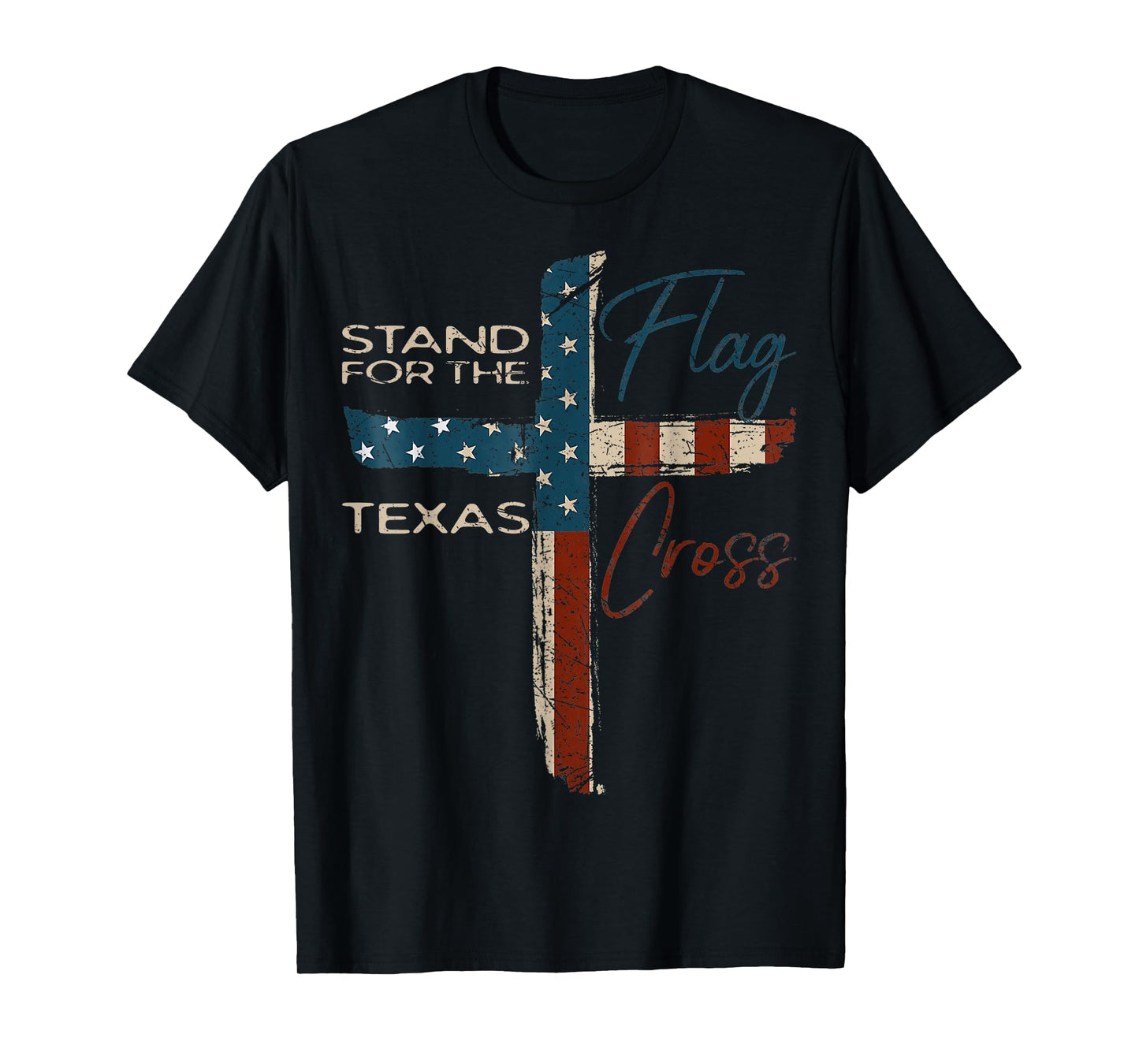 Strong Texas flag cross christian texas pride 2025 T-Shirt