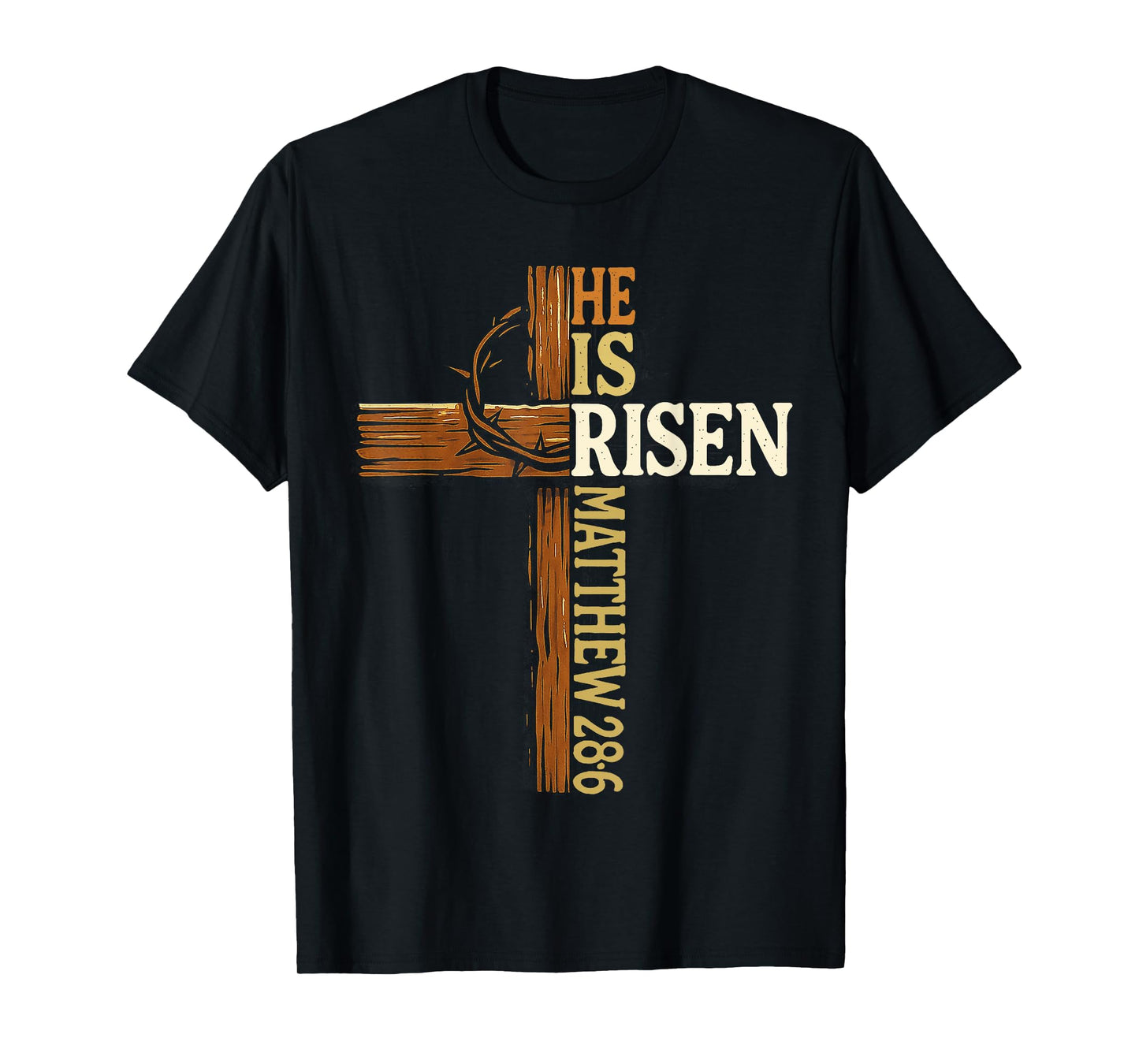 He Is Risen Easter Cross Christian Design family squad T-Shirt