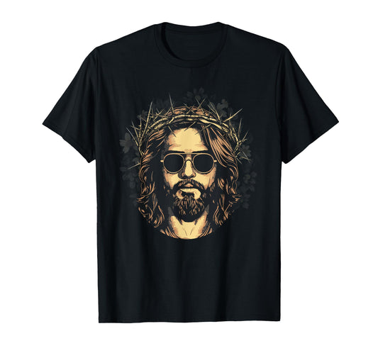 Face Of Jesus On A Cross With Crown Of Thorns Christ T-Shirt