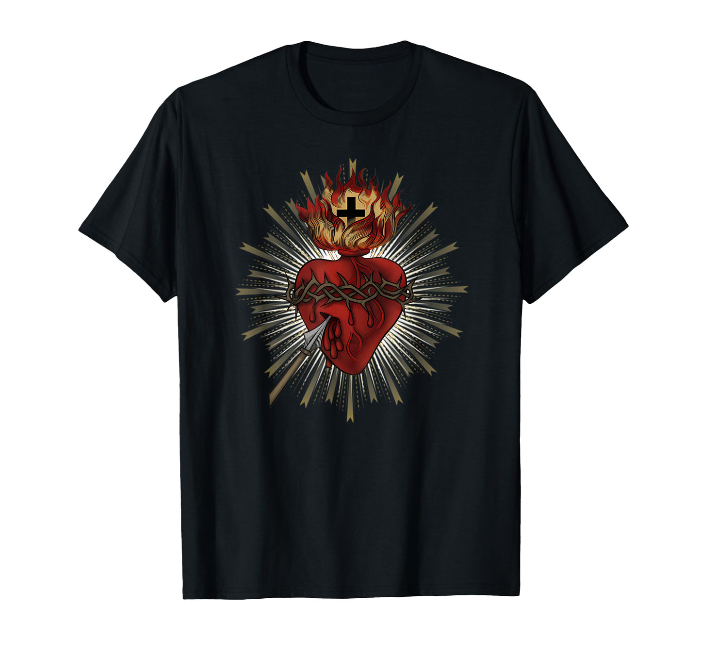Sacred Heart of Jesus Christ Funny Cross Catholic Church T-Shirt