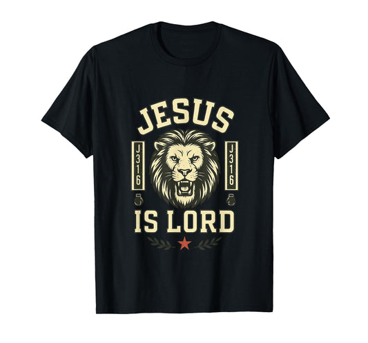 Muay Thai Christian Design Jesus is Lord J316 Lion Art T-Shirt