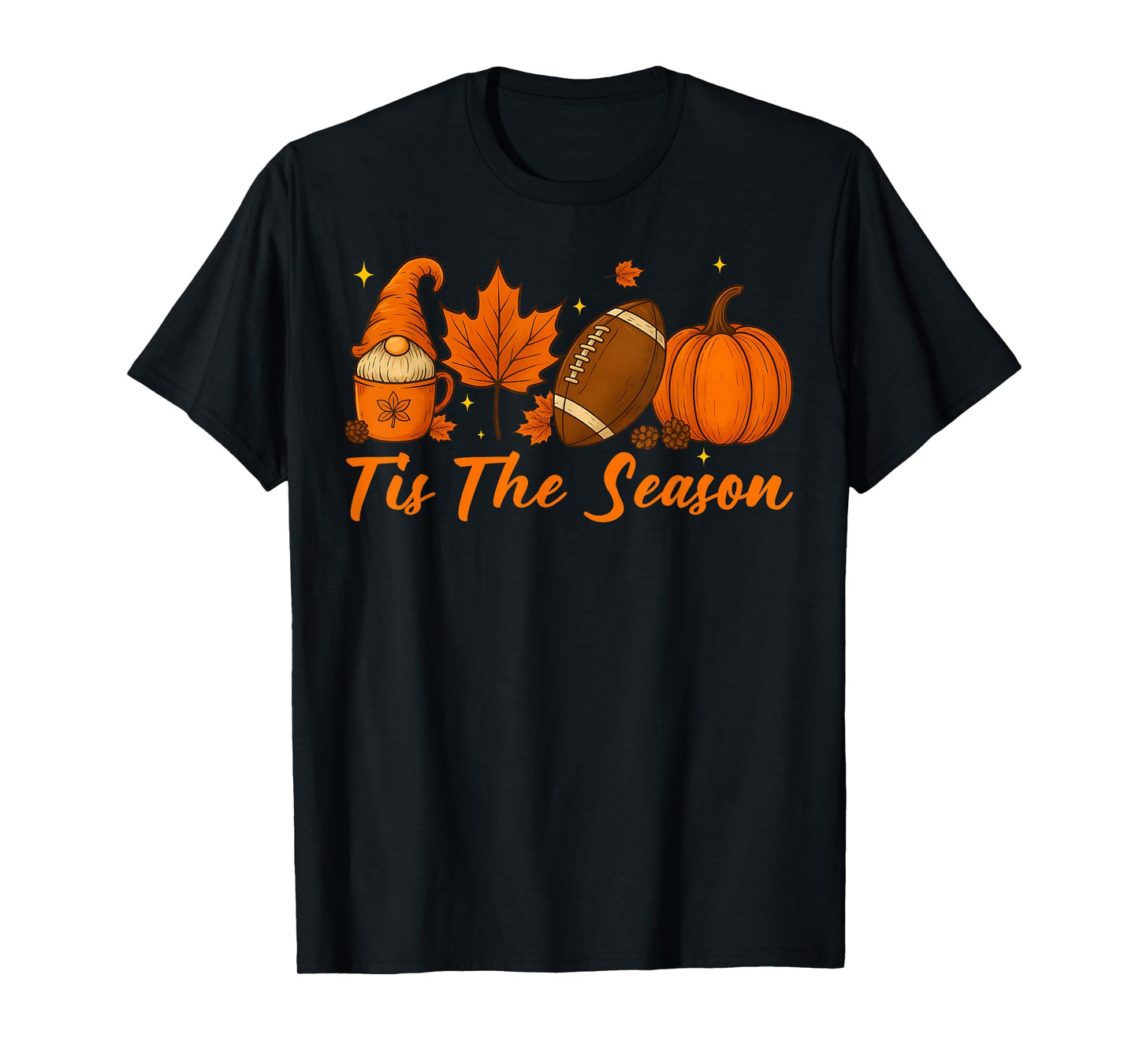 Pumpkin Spice Football Tis The Season Fall Thanksgiving T-Shirt