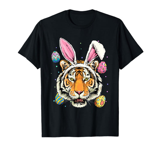 Easter Bunny Tiger Shirt Easter Egg Animal Face Tiger Lover T-Shirt