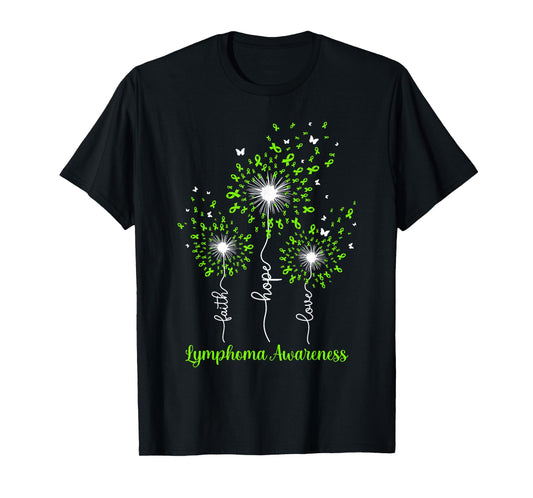 Dandelion Faith Hope Love Lymphoma Awareness T-Shirt