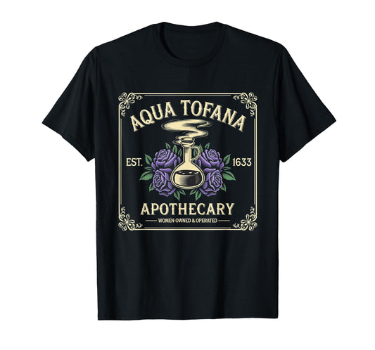 Funny Feminist Aqua Tofana Apothecary Vintage Design T-Shirt