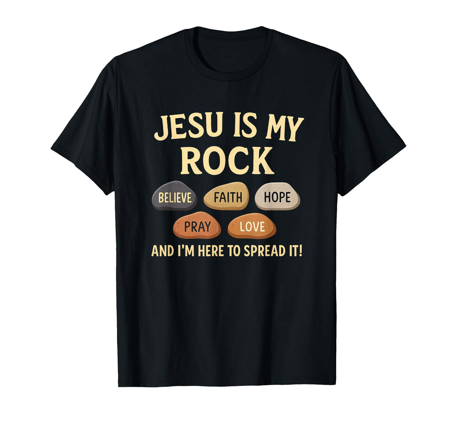 Jesus is My Rock Christian Faith Bible Verse Shirt T-Shirt