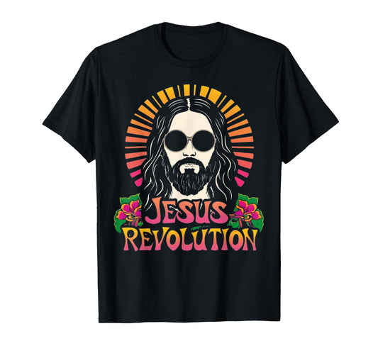 Jesus Revolution Christian Faith Retro Groovy Hippie Flower T-Shirt