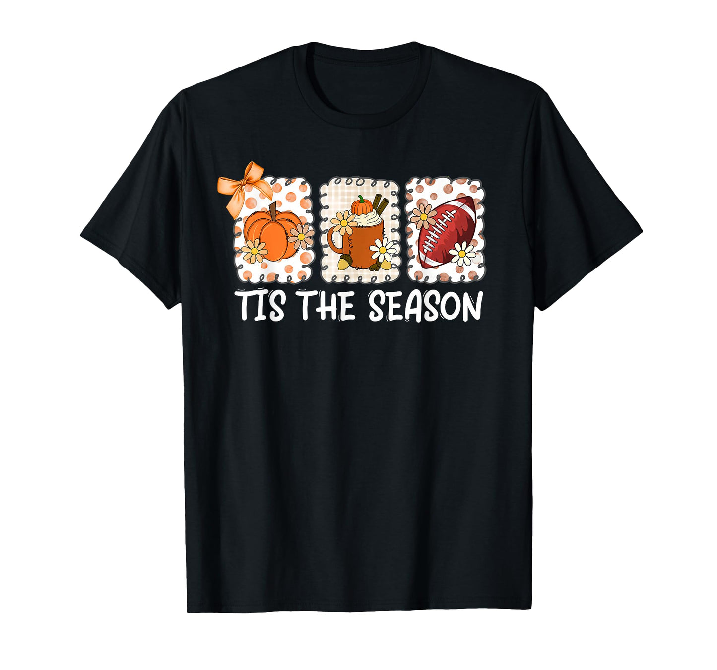 Tis The Season Fall Thanksgiving Pumpkin Spice Football T-Shirt