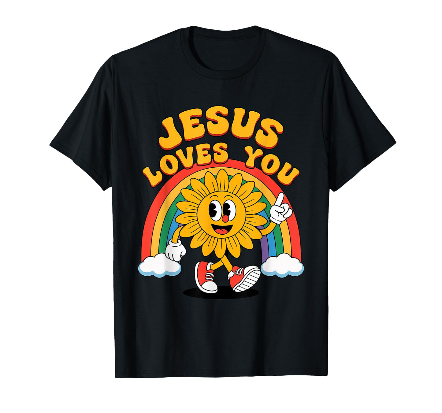 Jesus Loves You Christian Faith God Church Funny Sunflower T-Shirt