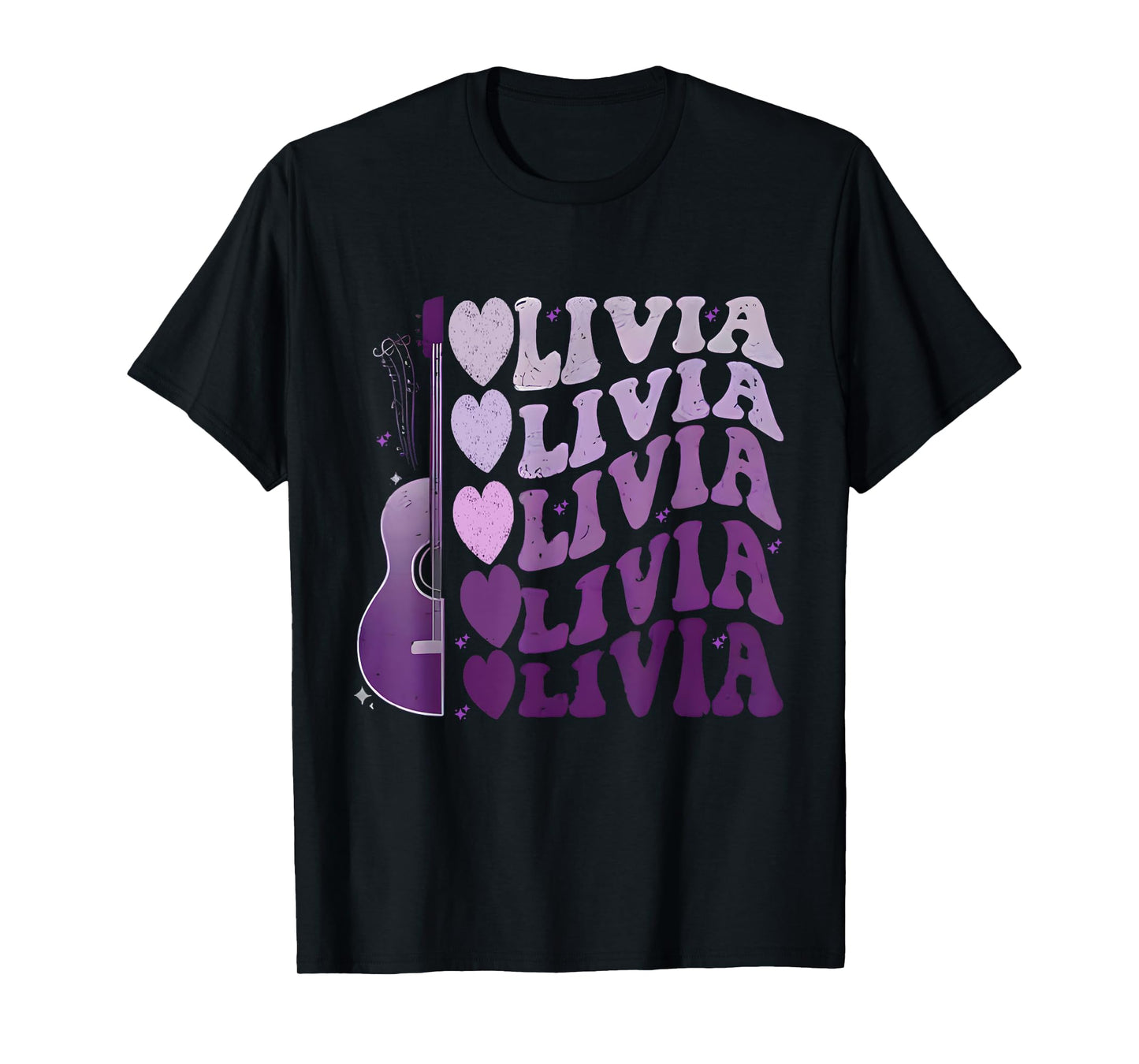 Funny Girl Retro Olivia First Name Personalized Groovy 80's T-Shirt