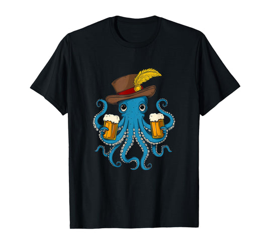 German Octopus Oktoberfest Funny Bavarian Festival Men Women T-Shirt