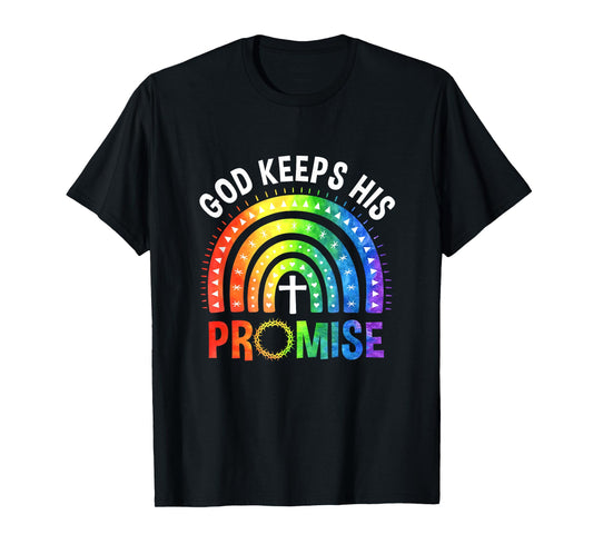 God Keeps His Promise Rainbow LGBT Christian Bible Religious T-Shirt
