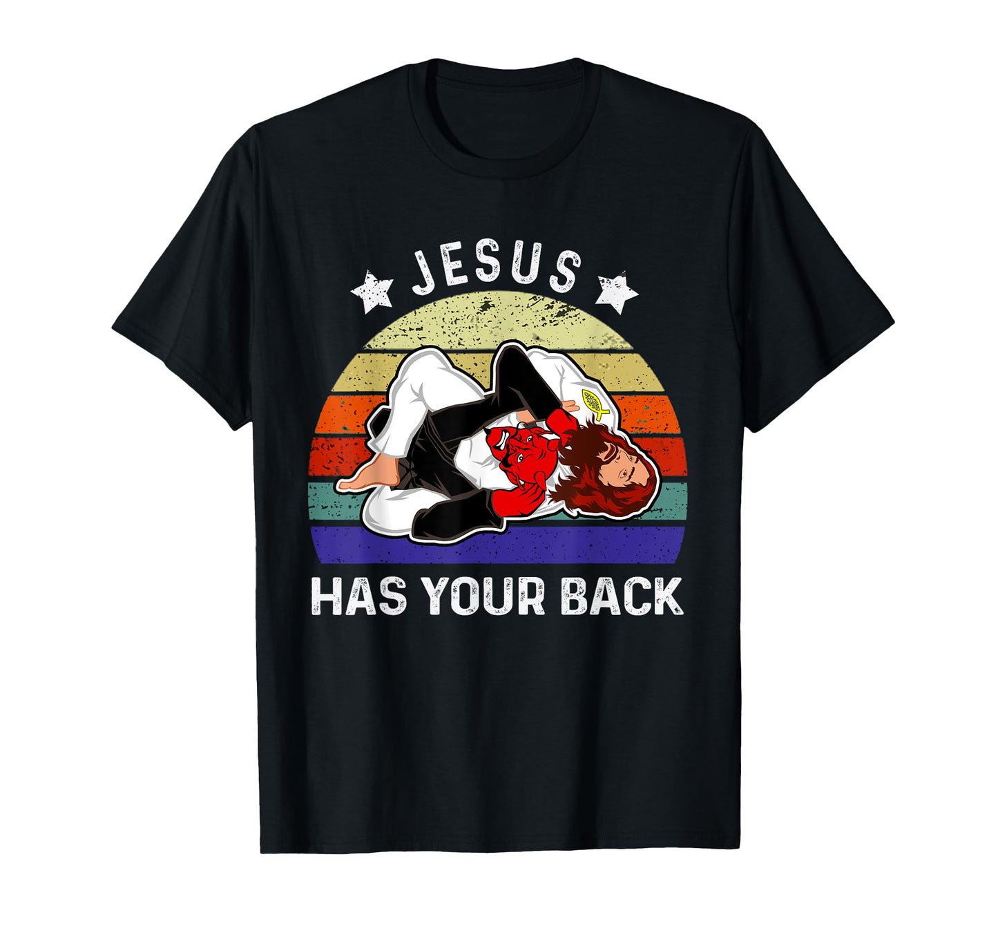 Brazilian Jiu Jitsu Jesus Jesus Has Your Back T-Shirt