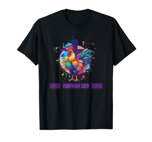 DeColores Cursillo Rainbow Rooster Catholic T-Shirt
