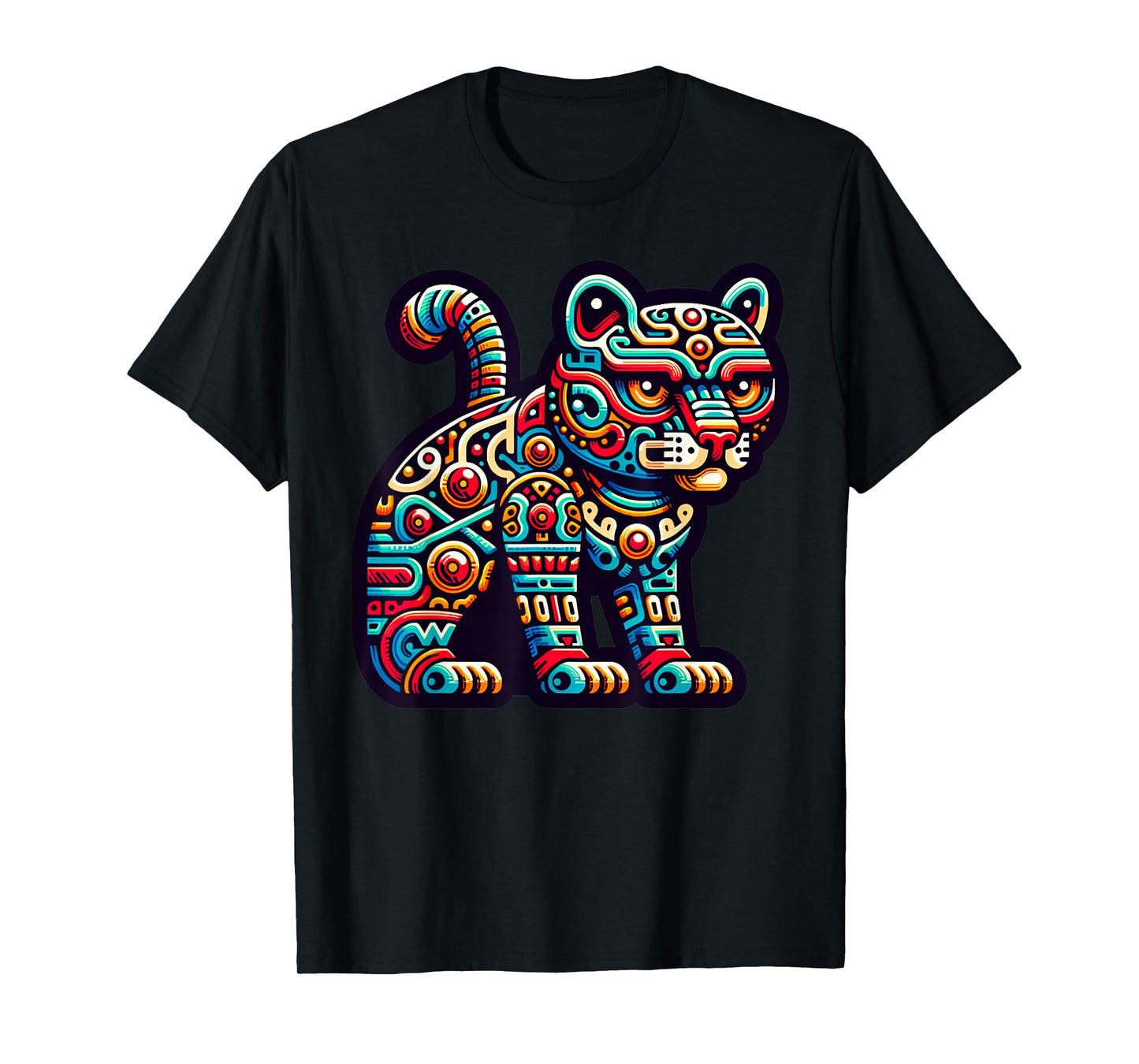 Aztec God Tezcatlipoca And Mayan Leopard Yucatan T-Shirt