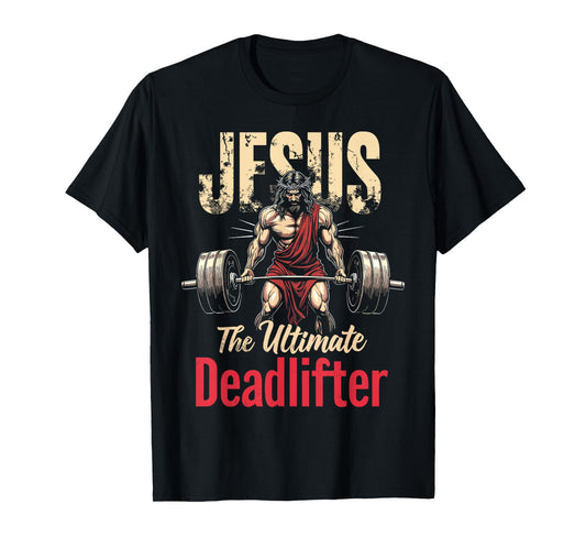 Vintage Christian Workout Gym Jesus Christian Deadlifting T-Shirt