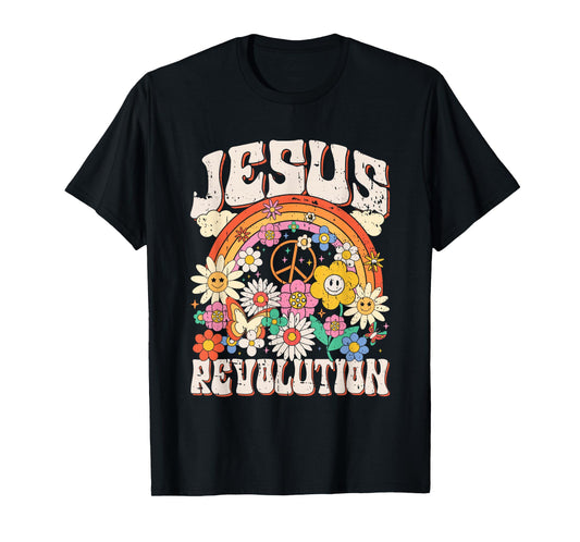 Jesus Revolution Faith Retro Groovy Christian T-Shirt