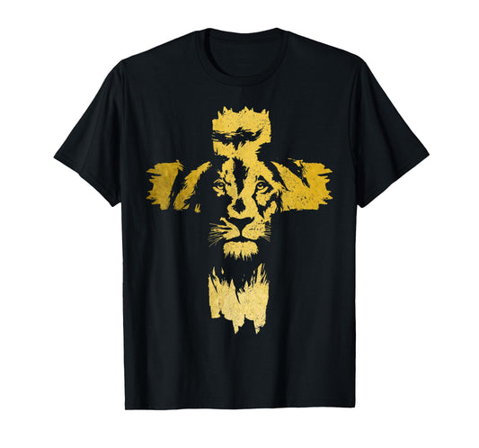 Christian Lion Cross Bible Jesus Religious T-Shirt