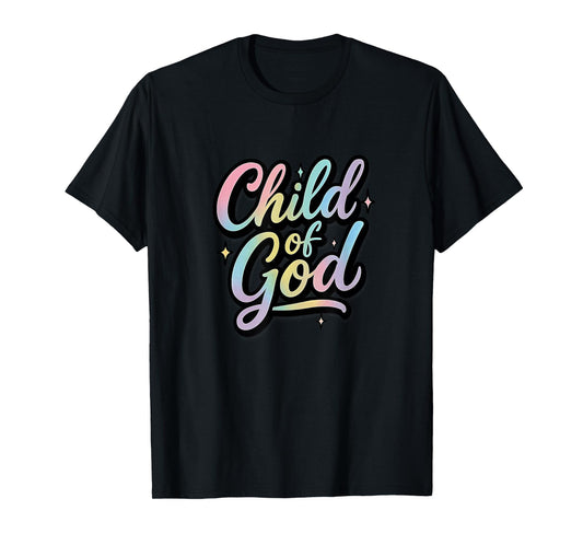 Child of God Christian Faith Pastel Gradient Design T-Shirt