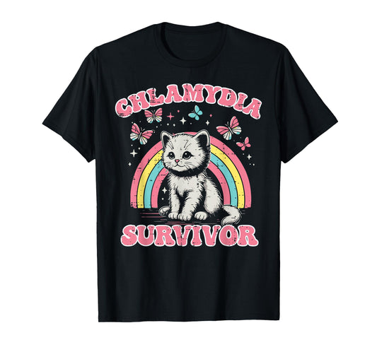 Survivor Cat Funny Cringe Weird Adult Humor Inappropriate T-Shirt