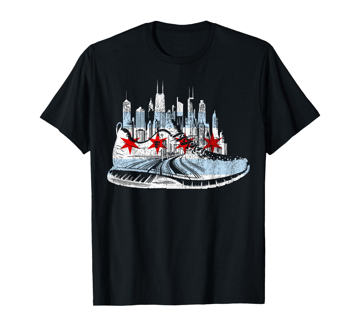 Chicago Runner Run Marathons Running Tee Jogger Motivational T-Shirt