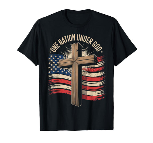 One Nation Under God July 4th Christian Patriotic T-Shirt
