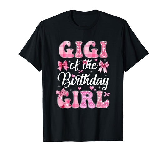 Gigi Of The Birthday Girl Family Pink Coquette Bow T-Shirt