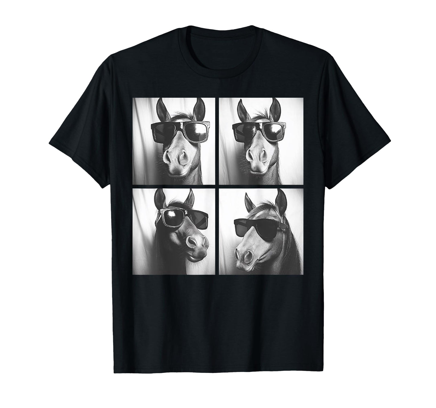 Funny Horse Wearing Sunglasses Photobooth Selfie Farm Animal T-Shirt