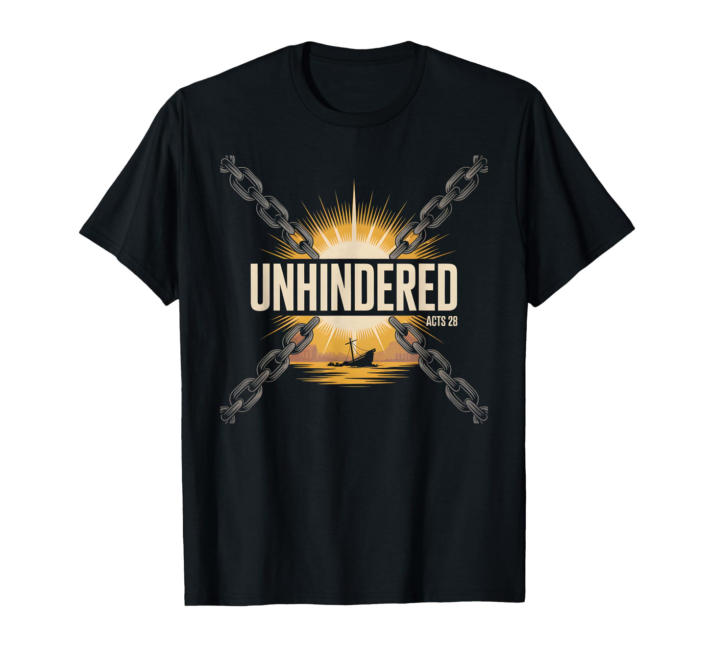 Unhindered Acts 28 Bold Christian Faith Bible Verse T-Shirt