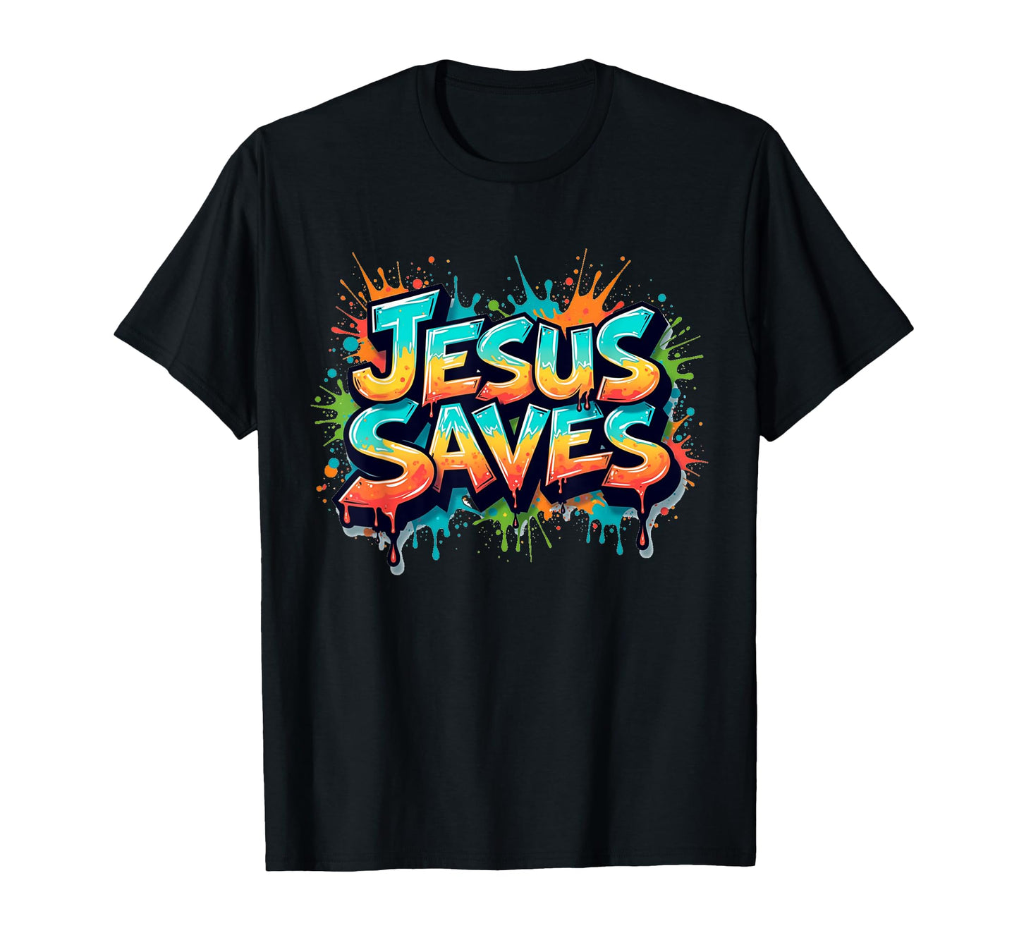 Jesus Saves Graffiti Christian Minimal Religious Faith T-Shirt